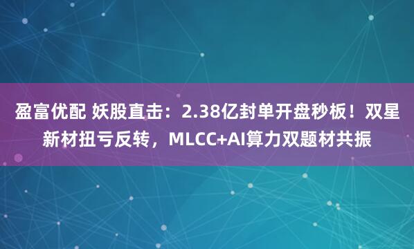 盈富优配 妖股直击：2.38亿封单开盘秒板！双星新材扭亏反转，MLCC+AI算力双题材共振