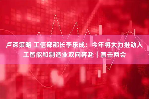 卢深策略 工信部部长李乐成：今年将大力推动人工智能和制造业双向奔赴｜直击两会